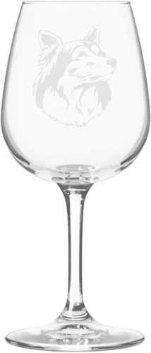 Miniatura 213 de Copa de vino de 12.75 onzas con diseño de perro grabado