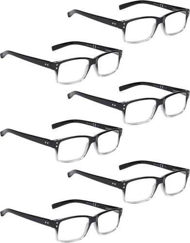 Miniatura 18 de LUR Lentes de lectura (6 unidades, bisagra de resorte, cómodos lectores de plástico (transparente)