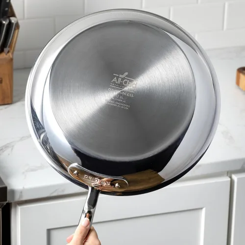 Miniatura 6 de All-Clad Horno Holandés D3 de Acero Inoxidable de 3 Capas 5.5 Cuartos Apto para Inducción Horno Asador Seguro 600F Ollas y Sartenes, Utensilios