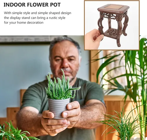 Miniatura 4 de Soporte de madera para plantas, soporte de exhibición para macetas, base para suculentas, mini taburete para interior y exterior, patio, balcón
