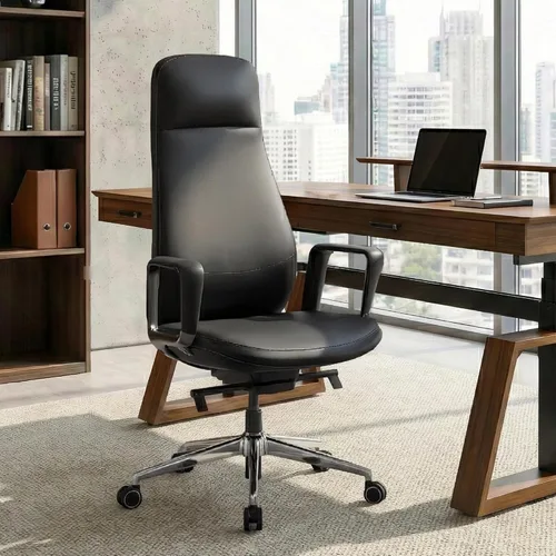 Miniatura 10 de EUREKA ERGONOMIC Royal Slim Silla Ejecutiva de Respaldo Alto de Cuero Negro para Oficina, Silla de Escritorio para el Hogar para Adultos, Grande