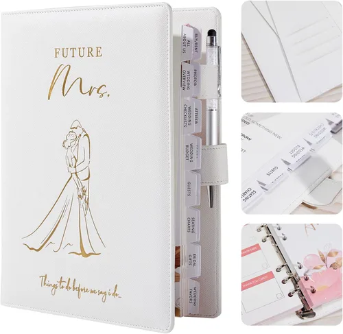 AW BRIDAL Future Mrs Juego de Regalo de Libro y Organizador de Planificación de Bodas, Planificadores de Bodas de Destino, Planificador de Propuesta
