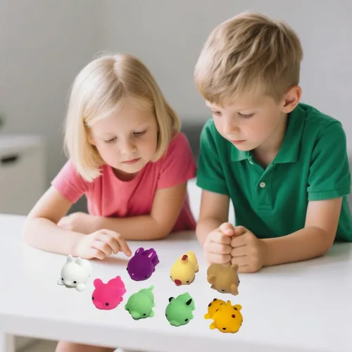 Miniatura 4 de Giant Mochi Squishy Paquete de 8 adorables animales suaves y esponjosos, juguete para aliviar el estrés, recuerdo de fiesta para niños
