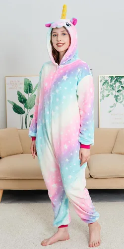 Miniatura 2 de Pijama de unicornio para adultos, para Navidad, Halloween, cosplay, ropa de dormir