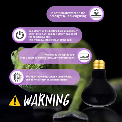 Miniatura 4 de Lámpara de calor nocturno de 75 W, bombilla infrarroja, bombilla de luz de luna, lámpara de calor de reptil, lámpara de punto UVA para reptiles