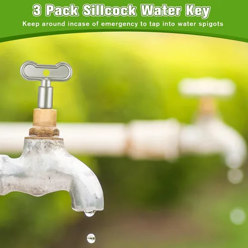 Miniatura 4 de Enhon - Llave de agua de paso de 5/16 pulgadas compatible con Danco 80132, llave de espiga de agua, mango de grifo exterior de broca cuadrada se
