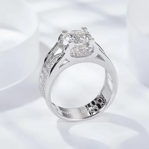 Miniatura 2 de Wedding Rings for Men,Moissanite Eternity Engagement Band Brilliant D Color VVS1 Clarity Lab Created Diamond Ring with Solid S925 Sterling Silver
