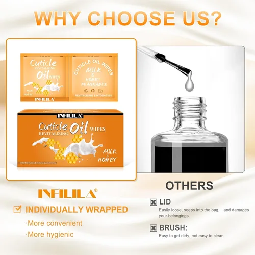 Miniatura 3 de NXJ INFILILA Aceite de cutícula para uñas, 3.3 onzas líquidas, 100 unidades de aceite de cutícula a granel, producto hidratante para el cuidado