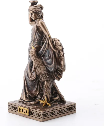 Miniatura 2 de Veronese Design Hebe - Figura de resina de la diosa griega de la juventud pintada a mano con acabado de bronce