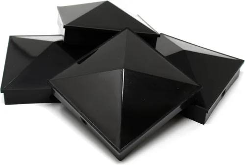 Miniatura 7 de Tapón para poste de valla de vinilo de plástico con agujero preperforado, color blanco o negro, múltiples cantidades para postes nominales de 6 x 6