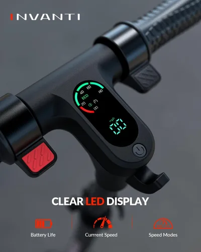 Miniatura 7 de INVANTI KS03 Scooter eléctrico para niños de 8 años en adelante, motor de pico de 350 W, máximo 12 mph y 10 millas, rueda sólida de 7 pulgadas, Negro