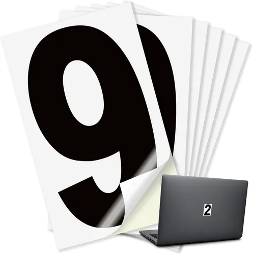 Miniatura 120 de iSYFIX Calcomanías de vinilo negro número 0 (Zero) – Paquete de 6 calcomanías de 1.5 pulgadas – Calcomanías de alta calidad, fondo reflectante