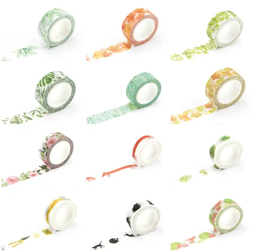 Miniatura 3 de VIVIQUEN Juego de cinta washi floral para suculentas, cinta decorativa de animales lindos para diario, álbumes de recortes, manualidades, envoltura