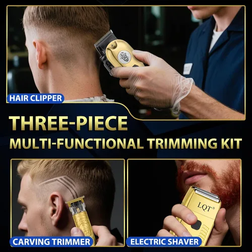Miniatura 6 de Cortadora de pelo profesional y recortadora de barba para hombres, maquinilla de afeitar eléctrica y kit de aseo, cortapelos inalámbrica recargable