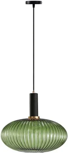 Miniatura 10 de Lámpara colgante negra y pantalla de luz a rayas de vidrio, iluminación colgante moderna para isla de cocina, casa de campo, luces colgantes
