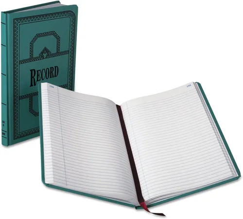 Boorum & Pease Libros de cuentas de la serie 66, renglones de registro, 300 páginas, 12-1/8 pulgadas x 7-5/8 pulgadas, azul (66-300-R)