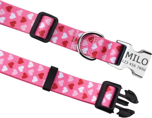 Miniatura 2 de Collares de perro personalizados Mihqy, collar de perro personalizado con nombre y número de teléfono, collar de perro de 10 colores y 4 tamaños