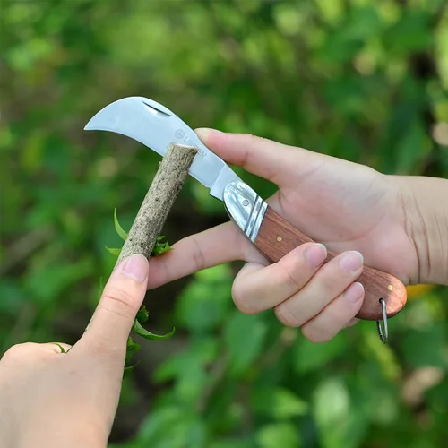 Miniatura 7 de Linsen - Cuchillo de poda e injerto para exteriores, herramienta de brotación de jardín de acero inoxidable, cuchillo de corte múltiple de bolsillo