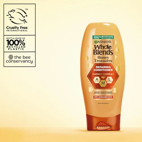 Miniatura 9 de Garnier Whole Blends Honey Treasures - Acondicionador reparador, para cabello seco y dañado, 3 onzas líquidas (tamaño de viaje), 1 unidad