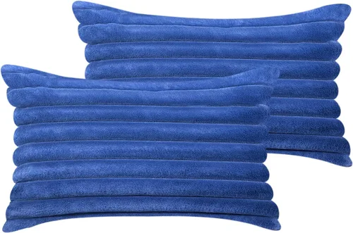 Miniatura 16 de Juego de 2 fundas de almohada de 18 x 18 pulgadas, fundas decorativas de piel sintética para cama, funda de almohada suave y esponjosa con respaldo