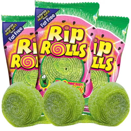 Miniatura 8 de Needzo Rip Rolls - Rollos de caramelo agrio, sabor a fruta de cereza, caramelos de cinturón de regaliz sin grasa, bocadillos para compartir