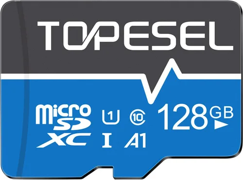 TOPESEL Tarjeta Micro SD de 128 GB, clase 10, Tarjeta SDXC de alta velocidad UHS-1, Tarjeta de memoria ultrarrápida TF, C10, U1, 128 GB