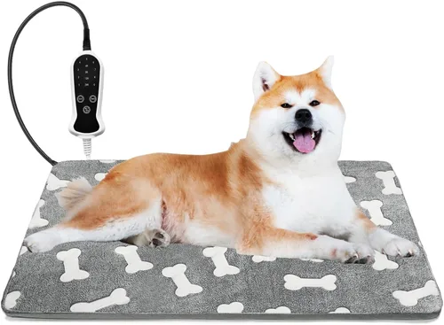 Almohadilla térmica para perros para perros, almohadilla térmica impermeable para mascotas, interruptor de termostato inteligente, 9 velocidades y
