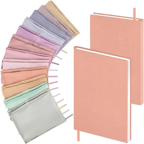 Miniatura 10 de PerKoop 12 fundas gigantes para libros, de tela elástica, protector de libros escolares, reutilizable, lavable, protector para la mayoría de libros