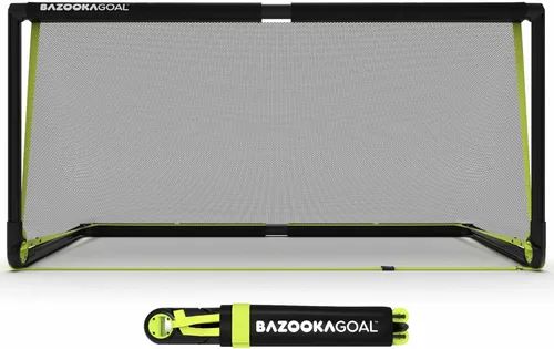 Miniatura 9 de BazookaGoal Portería desplegable de marco sólido original, mini portería de fútbol plegable para niños y adultos, poste de portería portátil, fácil