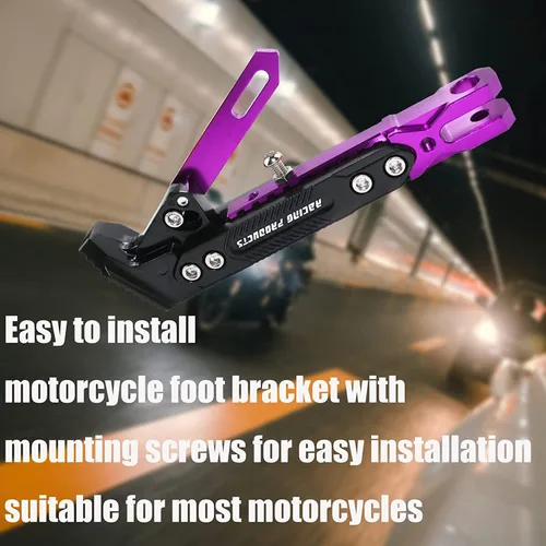 Miniatura 6 de Pata de cabra CNC ajustable para motocicleta, soporte universal de aluminio para motor y scooter, pata lateral modificada, accesorios de motocicleta