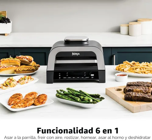 Miniatura 2 de Parrilla de interior Ninja DG551 Foodi Smart XL 6 en 1 con freír al aire, asar, hornear, rostizar y deshidratar, termómetro inteligente Foodi Smart