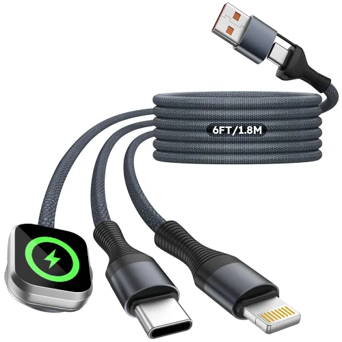 Miniatura 24 de Cruise Essentials - Cable de carga múltiple 3 en 2 para iPhone Watch Charger/iPhone 17/IP, iWatch Charger, Travel Camping Essentials compatible