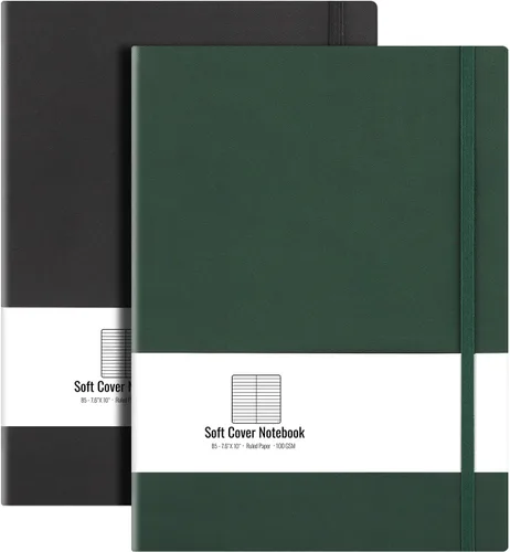 Miniatura 8 de AHGXG B5 College cuaderno con renglones, con tapa blanda, 2 unidades, tamaño grande, 7.6 x 10 pulgadas, con papel grueso rayado de 2.94 oz/yd², 408