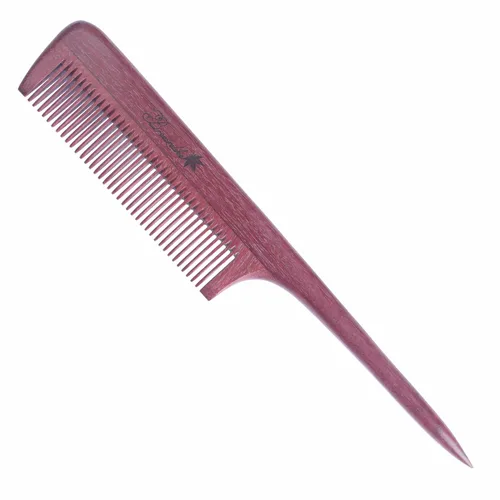 Miniatura 10 de Breezelike Peines para el cabello – Peine de cola de madera de dientes finos – Peine de madera de corazón morado sin estática con dientes de cuerno