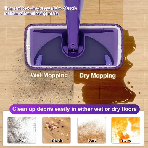 Miniatura 8 de Almohadillas catiónicas actualizadas e innovadoras para Swiffer Wet Jet y la mayoría de trapeadores de velcro de 10, 11 y 12 pulgadas, reemplazo
