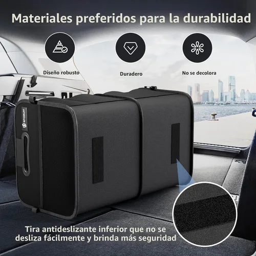 Miniatura 3 de Sposuit Organizador de maletero para automóvil, almacenamiento plegable de 70 litros con 11 bolsillos y asas reforzadas, organizadores de maletero