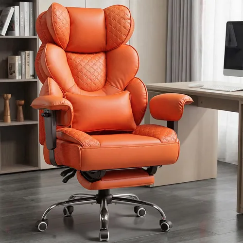 Miniatura 9 de COMHOMA Silla de oficina grande y alta con reposapiés mejorado, silla ejecutiva de respaldo alto resistente con soporte lumbar de resorte para Negro