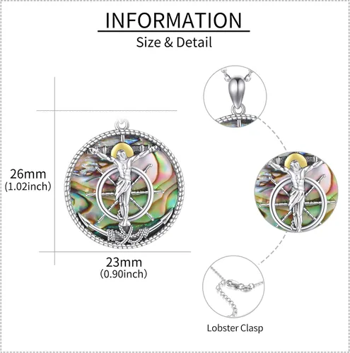 Miniatura 6 de ONEFINITY St MichaelNefertitiAnubisAnkhMaryMedusaJesusLolita Skull Necklace 925 Sterling Silver Angel Pendant New Years Necklace Jewelry Gifts for