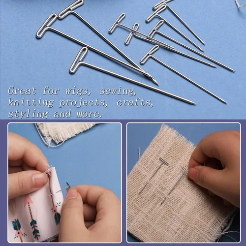 Miniatura 6 de 300 Piezas Alfileres en T, 1 Pulgada, 1.5 Pulgadas, 2 Pulgadas, Tres Tamaños Alfileres de Costura en Forma de T con Caja Transparente para Costura