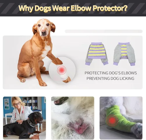 Miniatura 4 de FUAMEY Manga de Recuperación para Perros con Protector de Codo, Camisa para Perros para Evitar que Laman las Articulaciones, Traje de Manga Larga