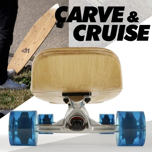 Miniatura 6 de Magneto 44 inch Kicktail Cruiser Longboard Skateboard Bamboo and Hard Maple Deck Made for Adults, Teens, and Kids Azul
