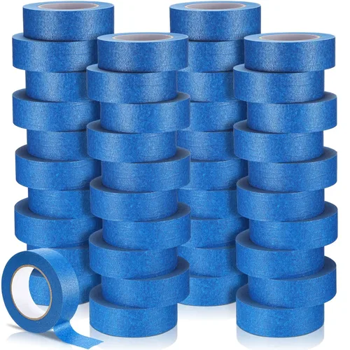 Miniatura 9 de Fumete 72 rollos de cinta colorida para pintores a granel de 0.75 pulgadas x 55 yardas, cinta adhesiva para pintores sin residuos, cintas de pintura