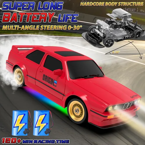 Miniatura 4 de Coches de Control Remoto Escala 1:16 Coche RC de Deriva 2.4Ghz 30KM/H Alta Velocidad 4WD RTR Coche de Carreras con Neumáticos de Deriva Luces LED 2