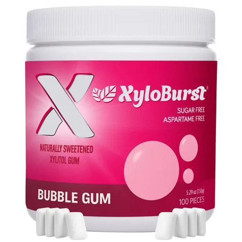 Miniatura 18 de XyloBurst Goma de mascar de xilitol Sin azúcar, sin gluten, apto para dieta cetogénica, sin aspartamo para la salud bucal, menta verde, tarro