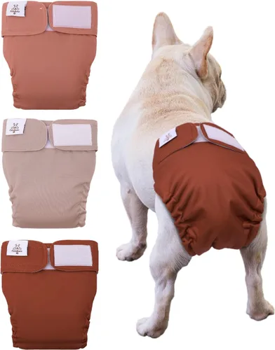 Miniatura 27 de CuteBone WWD28XS - Pañales lavables para perras, sin agujero para la cola, reutilizables, pantalones de entrenamiento para perritos, con cola