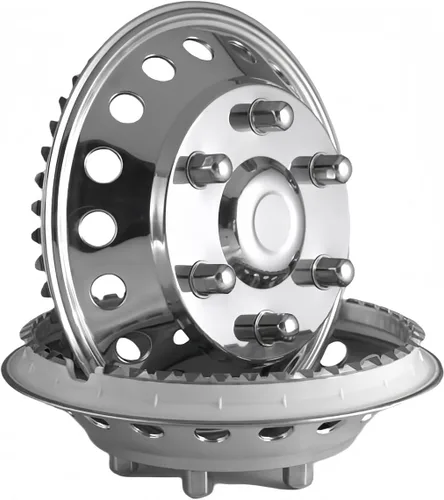 Miniatura 6 de Juego de simuladores de rueda de acero inoxidable pulido de 16 pulgadas para doble rueda, compatible con Dodge, Mercedes y Freightliner Sprinter Van
