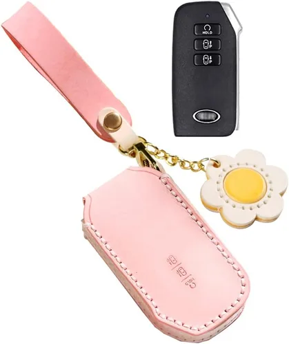Miniatura 8 de ontto Funda de piel encerada para llave de coche, estilo retro, compatible con Kia EV6 2022, color verde