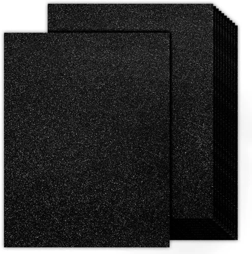 Goefun - Cartulina negra con purpurina de doble cara de 8.5 x 11 pulgadas, 24 hojas de 9.88 oz/m²/100 libras, papel de cartulina negra para
