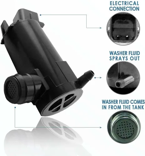 Miniatura 2 de 201525-232316F Bomba limpiaparabrisas con goma - Motor de limpiaparabrisas compatible con Hyundai, Kia - Reemplaza OEM #: 98510-26000, 9851-1C000