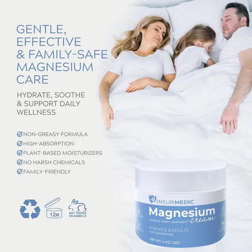 Miniatura 7 de Crema de magnesio para neuropatía – Calambres musculares nerviosos y apoyo para el dolor corporal Loción tópica para niños y adultos – Relajante